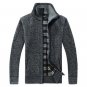 Thicken Velvet Men\'s Sweater Brand Fashion Male Zipper Cardigans Long Sleeve Winter Warm Sweaters M