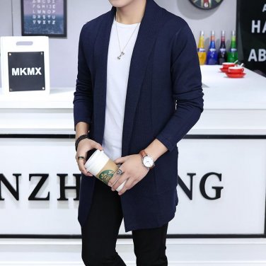 of high quality sweaters Pure cotton fashion leisure Pure slim knit cardigan coat Lapel business lon