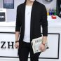 of high quality sweaters Pure cotton fashion leisure Pure slim knit cardigan coat Lapel business lon
