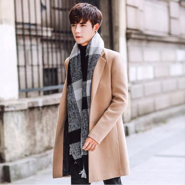 2017 Men\'s Jacket Parka Fleece Winter Warm Jacket Trench Coat Casual Top/Overcoat Slim Designed Lon