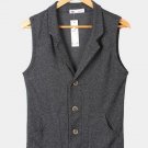 Fashion Menswear Men\'s leisure knitting small vest Slim lapel Vests  Waistcoat Tops M L XXL