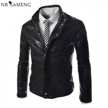 New Motorcycle Leather Jacket Men Slim Fashion Red Jackets and Coats Biker Clothing Pilot Jaqueta De