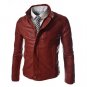 New Motorcycle Leather Jacket Men Slim Fashion Red Jackets and Coats Biker Clothing Pilot Jaqueta De