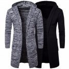 2017 Sweater Mens Slim Fit Hooded knit Sweater Fashion Cardigan Long Trench Hooded Long Sleeve Cardi