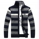 Men\'s Sweaters Winter Warm Thick Sweatercoat Zipper Cardigan Striped Men Sweaters Brand Knitwear Ma