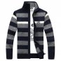 Men\'s Sweaters Winter Warm Thick Sweatercoat Zipper Cardigan Striped Men Sweaters Brand Knitwear Ma