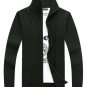 Mens Autumn Winter Warm Pure Color Cardigan Sweater Men Cotton Casual Turn-Down Collar Jumpers Coat 