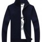 Mens Autumn Winter Warm Pure Color Cardigan Sweater Men Cotton Casual Turn-Down Collar Jumpers Coat 