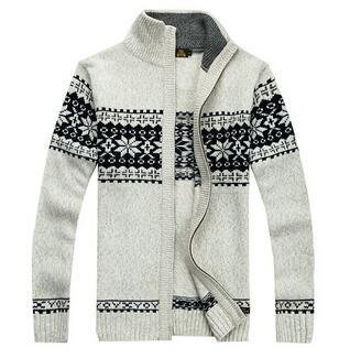 Men Knitting Sweaters Christmas  Mens Thick Male Knitted Sweater Zipper Cardigan Jacket Coat 80hfx
