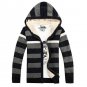 Mens Winter Cardigan Sweater Fur Wool Lining Zip Knitted coat Hooded Warm M-3XL Top Quality 140
