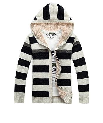 winter New Sweaters, Fashionable Hooded Thick Outwear,Knitted Male Coats 140