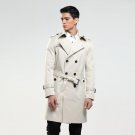 Men\'s trench coat size custom-tailor England double-breasted long pea coat trench slim fit classic 