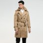 Men\'s trench coat size custom-tailor England double-breasted long pea coat trench slim fit classic