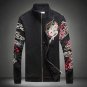 Knit Jacket Men Dragon Print Embroidry Hip Hop Turtleneck Male Jacket Fashion Club Party Streetwear