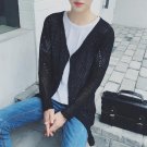 Mens casual sweater spring autumn sweater coat knit cardigan jacket vintage punk style slim fit men 