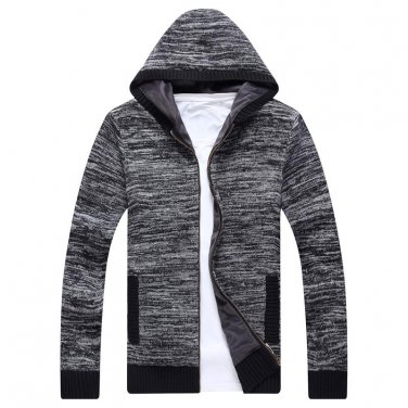 Factory Direct Sale 2017 New Mens Solid  Zipper Wild Cardigan Sweater Coat
