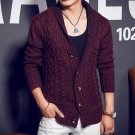 Men\'s 2015 autumn and winter sweater knit cardigan sweater Korean version of the lapel thick sweate