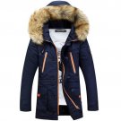 Winter Men\'s Long Parkas Thick Hooded Fur Collar Coats Men Overcoats Casual Army Jackets Male Brand
