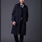 Men\'s Clothing 2017 Single Breasted Long Trench Coat Male Slim Fit Khaki Coat Trench uk Personal Si