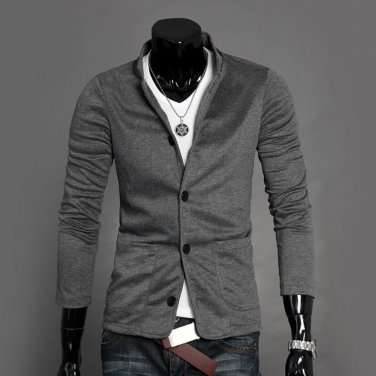 2017 Spring and Autumn Men\'s Knitting Stand Collar Small Suit Korean Style Ultra-slim Jacket Coat  