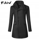 T-Bird Trench Caot Men 2017 Coat Male Sweater Knitting Jacket Men Simple Buckle Long Section Brand O