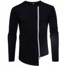HOT 2017 Autumn winter pure color side zippers casual black white O-Neck crossfit coats leisure long