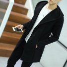Autumn Winter 2017 Long Hooded Jacket Coat Men Solid Knitted Manteau Coat Male Windbreaker Open Stit