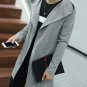 Autumn Winter 2017 Long Hooded Jacket Coat Men Solid Knitted Manteau Coat Male Windbreaker Open Stit