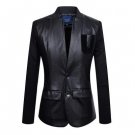 2015 Knit Sleeve Stitching Leather Suit Men\'S Leisure Plus Size Patchwork Leather Blazer Fashion Mo
