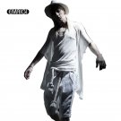 Mens Short Sleeve Thin Cardigan Coat Summer Shawl Bat Sleeve Sweater,Males Punk Style Stage Clothing