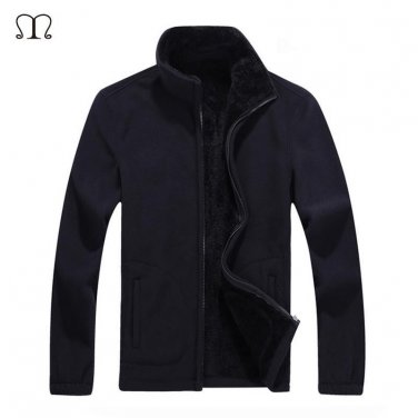 Jacket Men Thick Velvet Cotton Hooded Fur Jacket Mens Winter Padded Knitted Casual Sweater Cardigan 