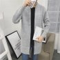 3 Colors Men Solid Color Knitted Sweater Long Cardigan Jacket Autumn Winter Male Fashion Casual Knit