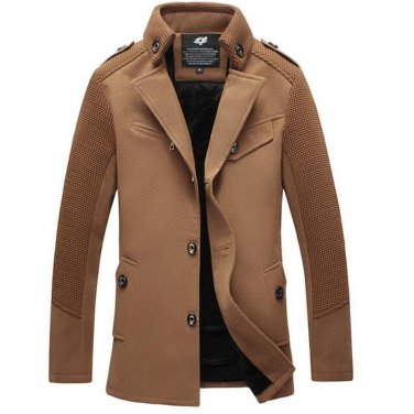 Winter Jacket Men Casual Windbreaker Wool Thickened Long Section Woolen Coat Mens Manteau Homme Over
