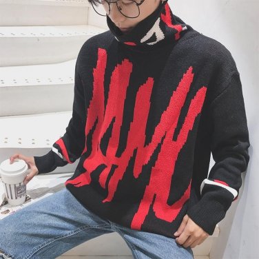 2017 Winter New Casual Sweater men Print Knitting Unlined Upper Garment Coat Clothes Free shipping