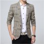 Blazer men 2017 Spring Autumn New Mens knitting Plaid Suit Fashion Single Button Casual Silm Social 