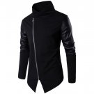 2017 New Stand Collar Men Sweatercoat Autumn Slim Spliced Knitting Sweater Men clothing Europe and A