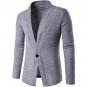 2017 autumn and winter new mens knitted sweater knit lapel cardigan solid single button casual blaze