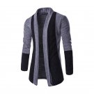 2017 Spring Corea No buttons lapel slim fit Cardigan Men\'s Long sleeve knitted Sweater patchwork St