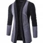 2017 Spring Corea No buttons lapel slim fit Cardigan Men\'s Long sleeve knitted Sweater patchwork St