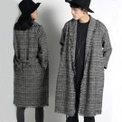 Men\'s Plaid Tassel Brand Designer Trench Coat British Style Fashion Loose Gray Spring Autumn Coats
