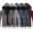 Factory Direct Sale 2017 New Men\'s Solid Full Zipper Cardigan Warm Sweater Coat