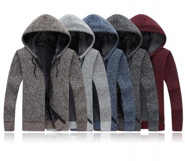 Factory Direct Sale 2017 New Men\'s Solid Full Zipper Cardigan Warm Sweater Coat