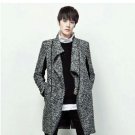 New Men\'S Oblique Zipper Cardigan Sweater Fashion Long Knitted Coats Autumn And Winter Large Size M