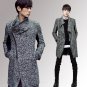 New Men\'S Oblique Zipper Cardigan Sweater Fashion Long Knitted Coats Autumn And Winter Large Size M