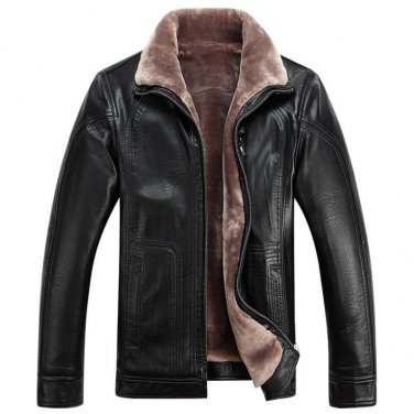 Russia Winter Men leather jackets Top quality faux sheepskin Thicken flocking Leather Jackets coats 