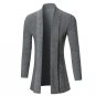 Trench Caot New Coat Male Sweater Knitting Jacket Men Cardigan Lapel Long Section Brand Outwear Men 