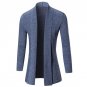 Trench Caot New Coat Male Sweater Knitting Jacket Men Cardigan Lapel Long Section Brand Outwear Men 