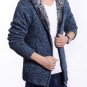2017 Men Winter XXL Thick Velvet Cotton Hooded Fur Jacket Men Winter Padded Knitted Casual Sweater C