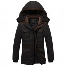 Winter Jacket Men Thicken Warm Outwear Overcoat Plus Velvet Cotton Long Coats Mens Hat Detachable Ja