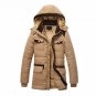 Winter Jacket Men Thicken Warm Outwear Overcoat Plus Velvet Cotton Long Coats Mens Hat Detachable Ja